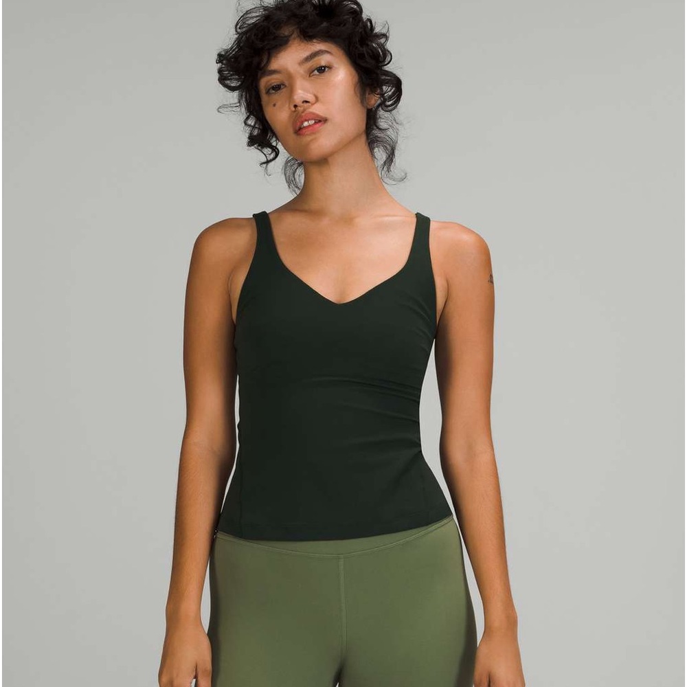 Lululemon Align Tank Top Waist Length Size 8 Forest Green